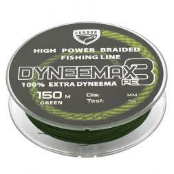 Шнур плетеный Сondor Dyneemax 8 d-0,400 мм L-150 м, цвет зеленый, разрывная нагрузка 42,00 кг