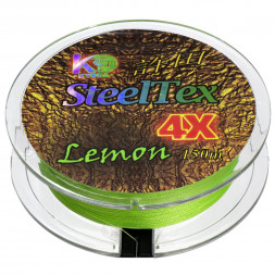 Шнур плетеный Kyoda SteelTex green 4X d-0,145 мм L-150 м, цвет лимон, разрывная нагрузка 7,20 кг