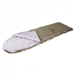 Спальный мешок с подголовником СЛЕДОПЫТ- Forester, 200+35х75 см., до +5С, 2х слойный, цв.хаки