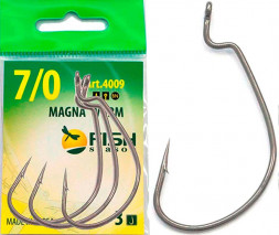 Крючок FISH SEASON Magna Worm №1/0 5шт офсет. 4009-009-1/0F