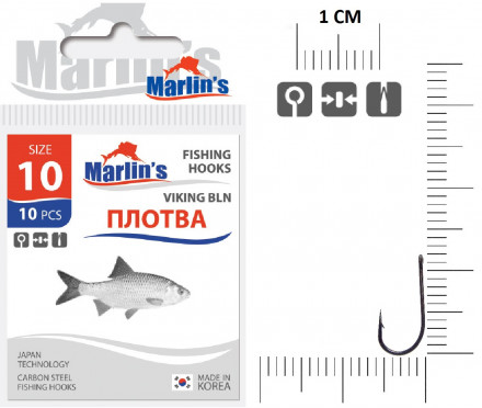 Крючок Marlin&#039;s Плотва Viking BLN №10 10шт M115BLN-010