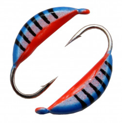 Мормышка Condor Супербанан, размер L, вес 0,6 гр синий с полосками+красный 10 шт