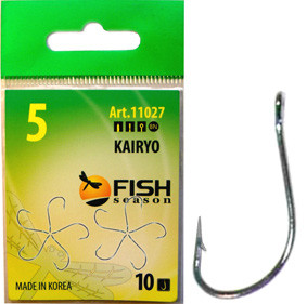 Крючок FISH SEASON Kairyo han-sure-ring №6 BN 10шт 11027-06F