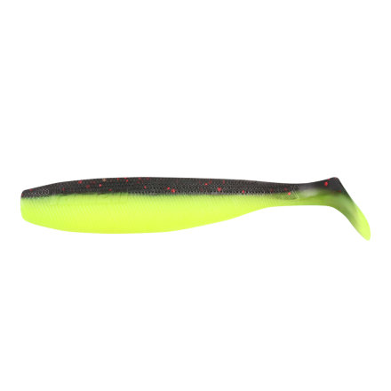 Виброхвост YAMAN PRO Sharky Shad, р.3,75 inch, цвет #32 - Black Red Flake/Chartreuse уп 5 шт.