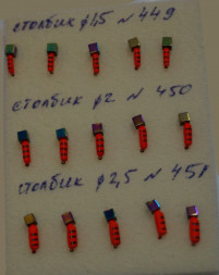 Мормышка вольфрамовая Столбик 2.5 с кубиком Хамелеон красный 451