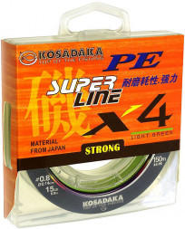 Леска плетеная Kosadaka Super PE X4 light green 0.16 150м