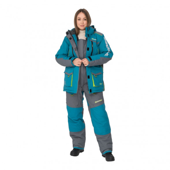Костюм зимний Siberia Lady жен. бирюза/серый тк. Breathable р.44-46/170-176 Huntsman