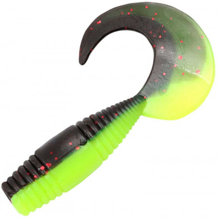 Твистер YAMAN PRO Spry Tail, р.2 inch, цвет #32 - Black Red Flake/Chartreuse уп. 10 шт.