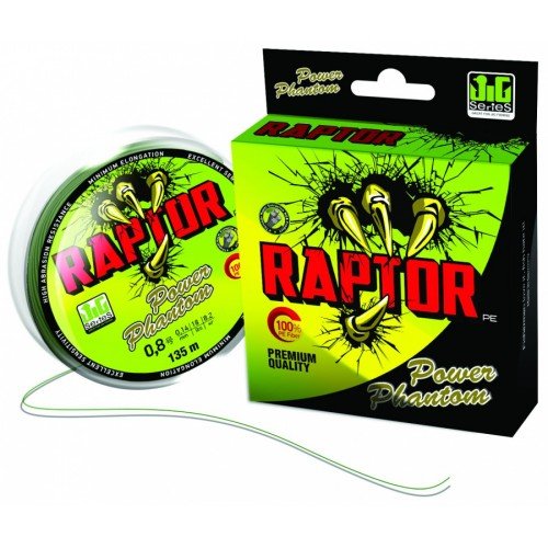 Леска плетеная Power Phantom Raptor PE зелен. fluo 0.16 135м