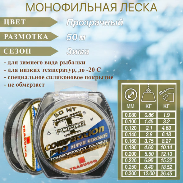Леска TRABUCCO T-Force Competition Strong 0.16 50м